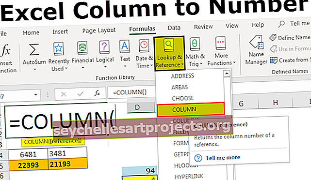 Excel kolonna uz numuru