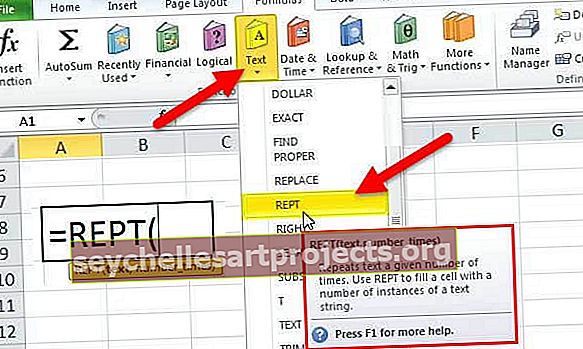 Λειτουργία REPT στο Excel