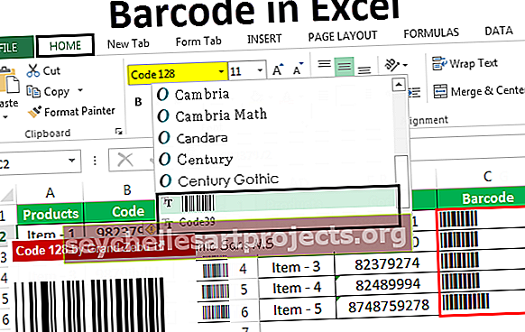 Viivakoodi Excelissä