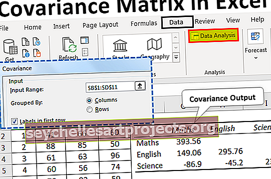 Covariance Matrix στο Excel