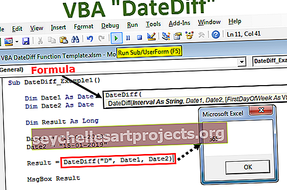 VBA DateDiff funkcija