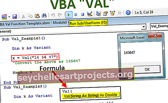 Λειτουργία Val VBA